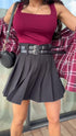 Shorts with Pleats + Double Belt J72 - BLACK PRE-ORDER